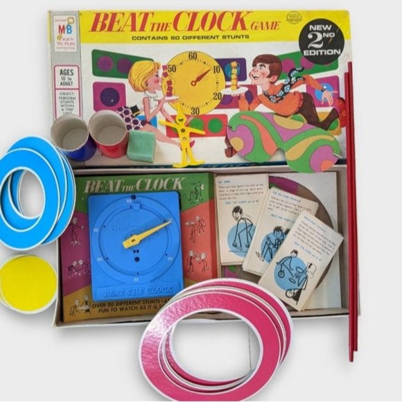 1969 Beat the Clock Game Show Board Game 1st Edition Milton Bradley - Picture 2 of 4